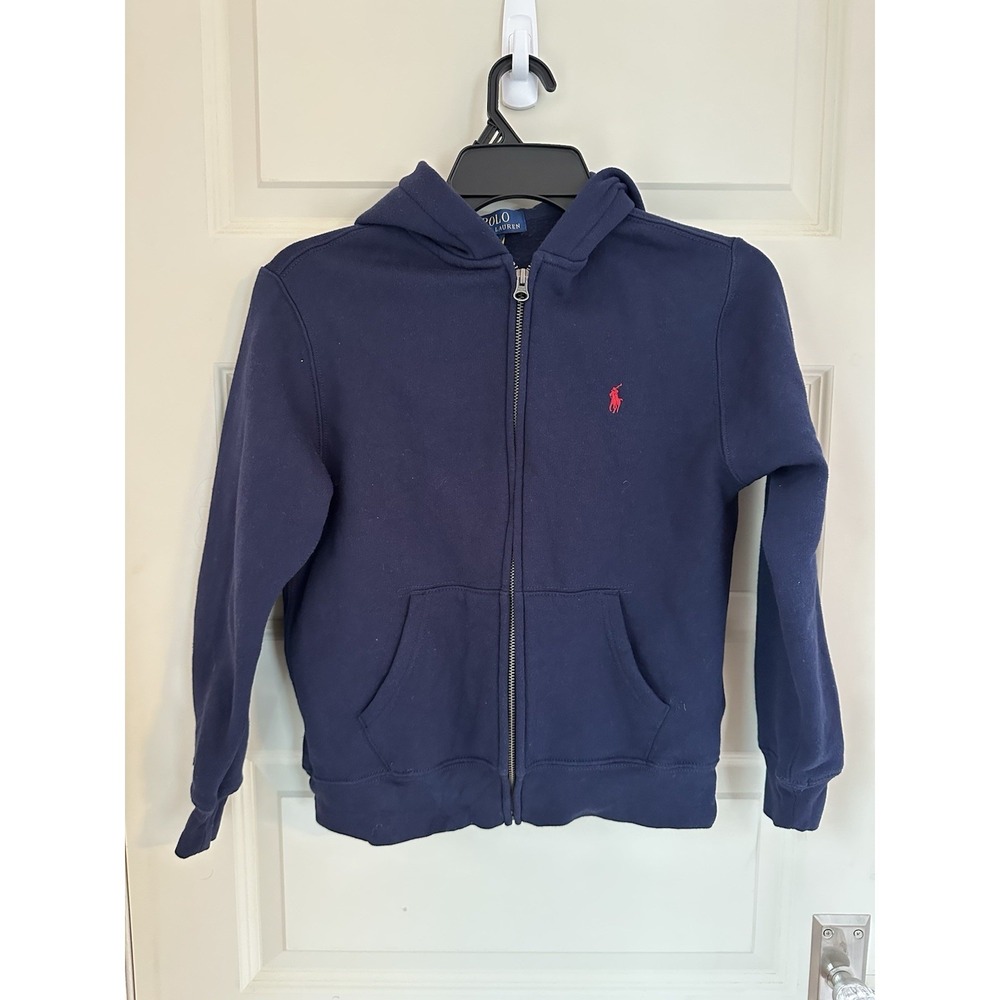 Polo‎ Ralph Lauren Zip-Up Hoodie Polo Blue Childrens Medium 10-12